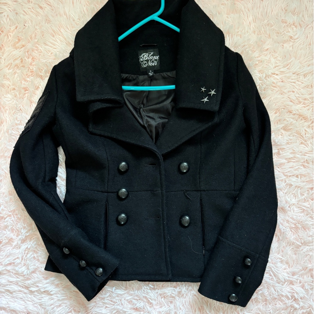 Blanc Noir wool peacoat size small